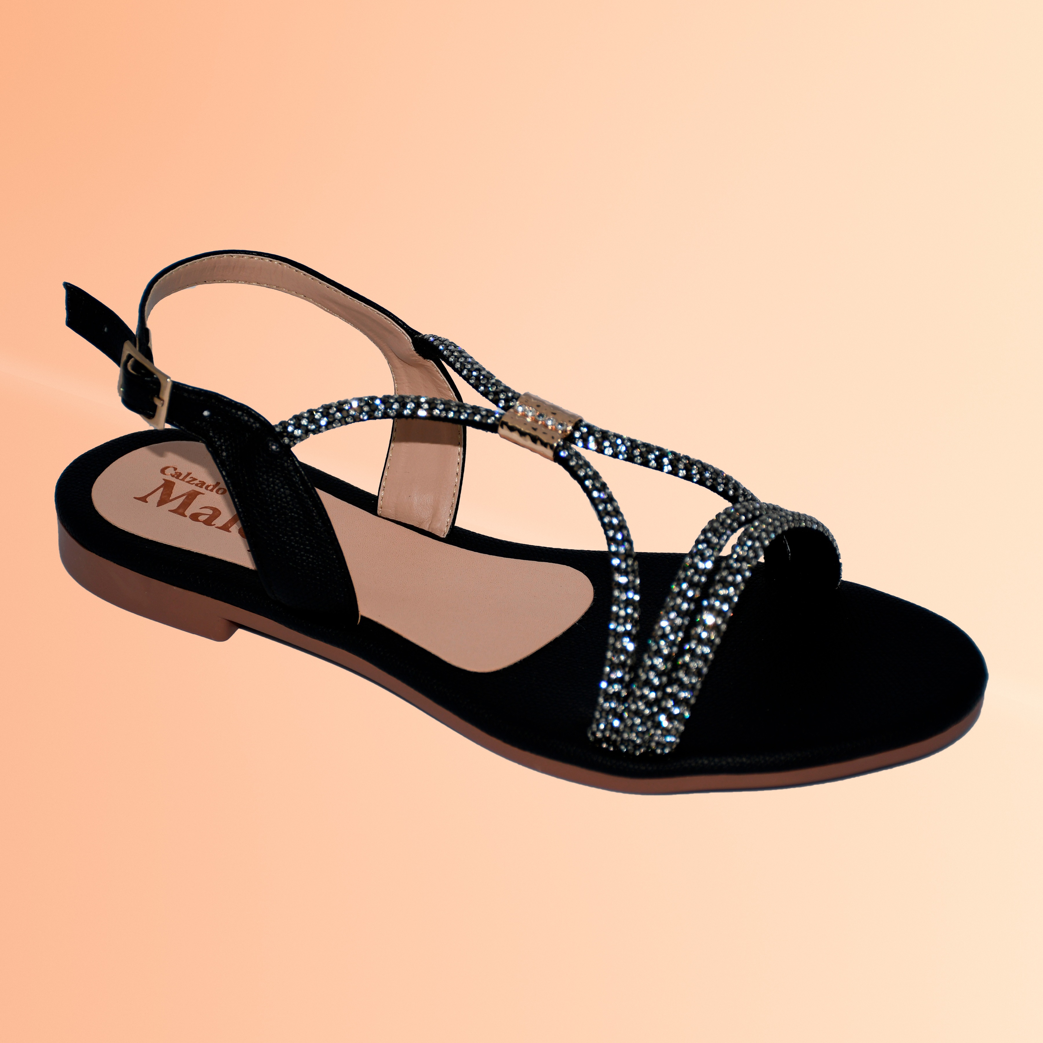 Sandalia Plana color Negro